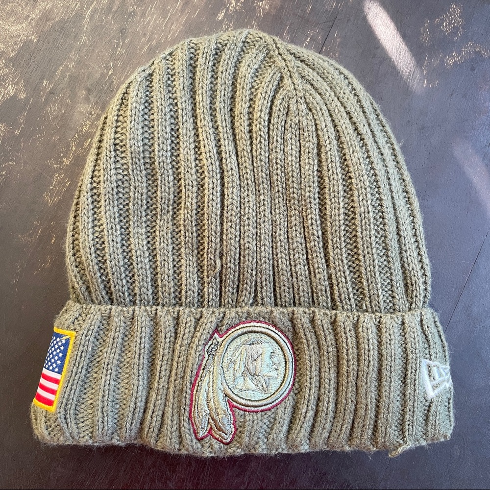 NFL Redskins olive knit winter hat grey lined